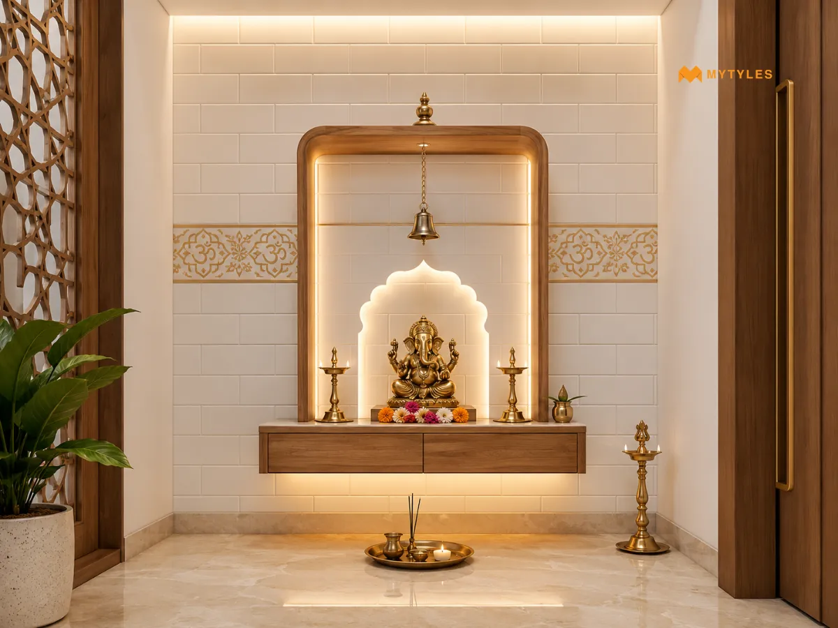 Minimalist Subway Tiles with a Spiritual Accent
